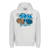 Dove Grey snow hearts winter season Premium Hoodie - Zillion Design Studio