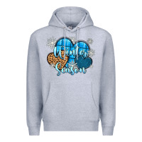 Heather Grey snow hearts winter season Premium Hoodie - Zillion Design Studio