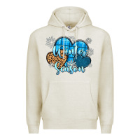 Oatmeal Heather snow hearts winter season Premium Hoodie - Zillion Design Studio