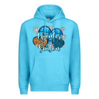 Ocean Blue snow hearts winter season Premium Hoodie - Zillion Design Studio