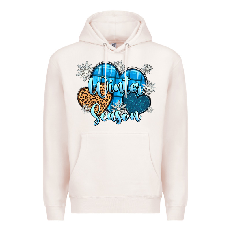Snow Hearts Winter Season Premium Hoodie by Zillion Design Studio | Teevron