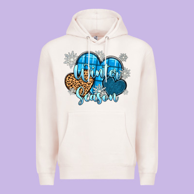 Premium Hoodie snow hearts winter season