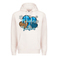 Pale Pink snow hearts winter season Premium Hoodie - Zillion Design Studio