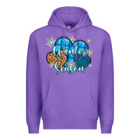 Purple snow hearts winter season Premium Hoodie - Zillion Design Studio