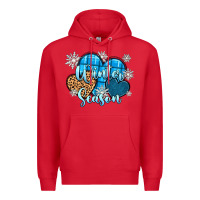 Red snow hearts winter season Premium Hoodie - Zillion Design Studio