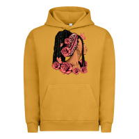 Pigment Peanut Butter Pink roses afro woman Urban Hoodie - RanaPortraitStore