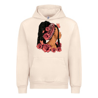 Sandshell Pink roses afro woman Urban Hoodie - RanaPortraitStore