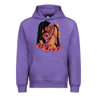 Tulip Pink roses afro woman Urban Hoodie - RanaPortraitStore