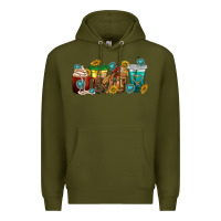 Army Green western rodeo coffee cup Premium Hoodie - texasbilliewilder