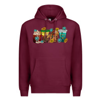 Burgundy western rodeo coffee cup Premium Hoodie - texasbilliewilder
