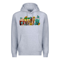 Heather Grey western rodeo coffee cup Premium Hoodie - texasbilliewilder