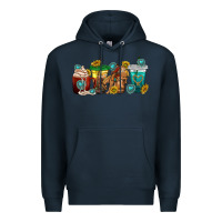 Navy western rodeo coffee cup Premium Hoodie - texasbilliewilder