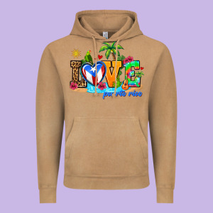 Love Puerto Rico Vintage Hoodie Designed By Adodesignshop