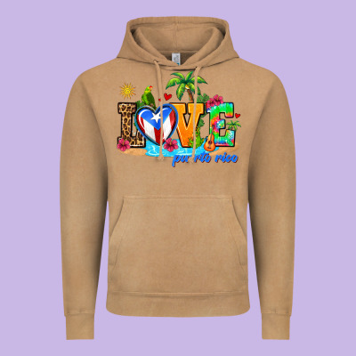 Love Puerto Rico Vintage Hoodie Designed By Adodesignshop