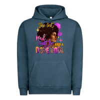 Pigment Midnight Navy She got mad hustle and a dope soul Urban Hoodie - RanaPortraitStore