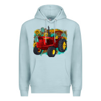 Blue Mist western tractor Premium Hoodie - texasbilliewilder