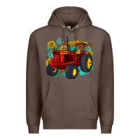 Coffee western tractor Premium Hoodie - texasbilliewilder