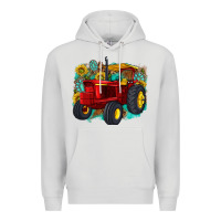 Dove Grey western tractor Premium Hoodie - texasbilliewilder