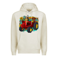 Oatmeal Heather western tractor Premium Hoodie - texasbilliewilder