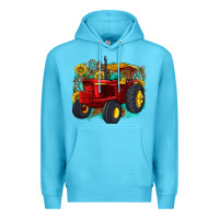 Ocean Blue western tractor Premium Hoodie - texasbilliewilder