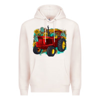 Pale Pink western tractor Premium Hoodie - texasbilliewilder