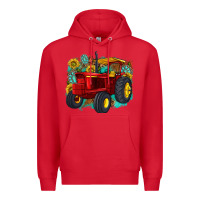 Red western tractor Premium Hoodie - texasbilliewilder