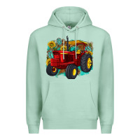 Seafoam western tractor Premium Hoodie - texasbilliewilder