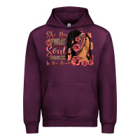 Mauve Wine She has fire in her soul afro woman Urban Hoodie - RanaPortraitStore