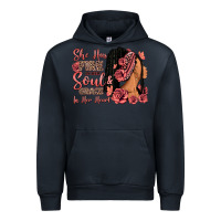 Navy She has fire in her soul afro woman Urban Hoodie - RanaPortraitStore