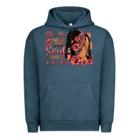 Pigment Midnight Navy She has fire in her soul afro woman Urban Hoodie - RanaPortraitStore