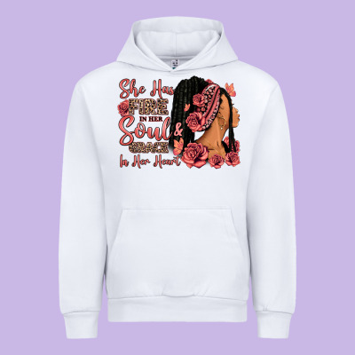 Urban Hoodie She has fire in her soul afro woman