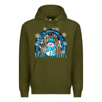 Army Green hello winter rainbow Premium Hoodie - Zillion Design Studio