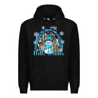 Black hello winter rainbow Premium Hoodie - Zillion Design Studio