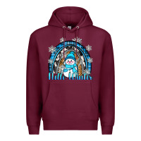 Burgundy hello winter rainbow Premium Hoodie - Zillion Design Studio