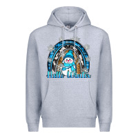 Heather Grey hello winter rainbow Premium Hoodie - Zillion Design Studio