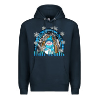 Navy hello winter rainbow Premium Hoodie - Zillion Design Studio