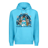 Ocean Blue hello winter rainbow Premium Hoodie - Zillion Design Studio