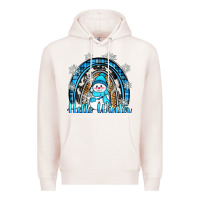 Pale Pink hello winter rainbow Premium Hoodie - Zillion Design Studio