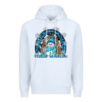 White hello winter rainbow Premium Hoodie - Zillion Design Studio