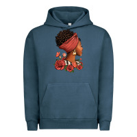 Pigment Midnight Navy She who kneels before god can stand before anyone Urban Hoodie - RanaPortraitStore