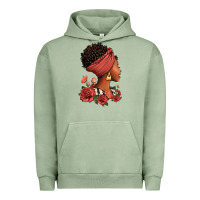 Pigment Oil Green She who kneels before god can stand before anyone Urban Hoodie - RanaPortraitStore