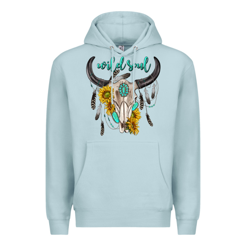 Wild Soul Boho Bull Skull Premium Hoodie by texasbilliewilder | Teevron