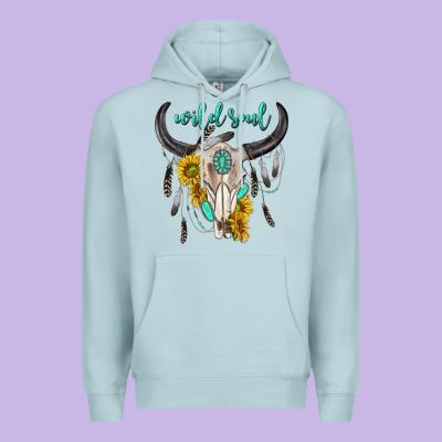 Premium Hoodie wild soul boho bull skull