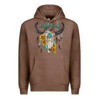 Chestnut wild soul boho bull skull Premium Hoodie - texasbilliewilder