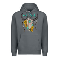 Rock wild soul boho bull skull Premium Hoodie - texasbilliewilder