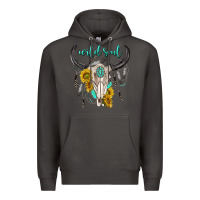 Smoke wild soul boho bull skull Premium Hoodie - texasbilliewilder