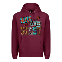 Burgundy wild wild west Premium Hoodie - texasbilliewilder