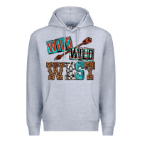 Heather Grey wild wild west Premium Hoodie - texasbilliewilder
