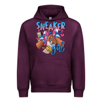 Mauve Wine Sneaker girl afro woman Urban Hoodie - RanaPortraitStore
