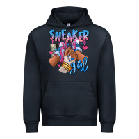 Navy Sneaker girl afro woman Urban Hoodie - RanaPortraitStore
